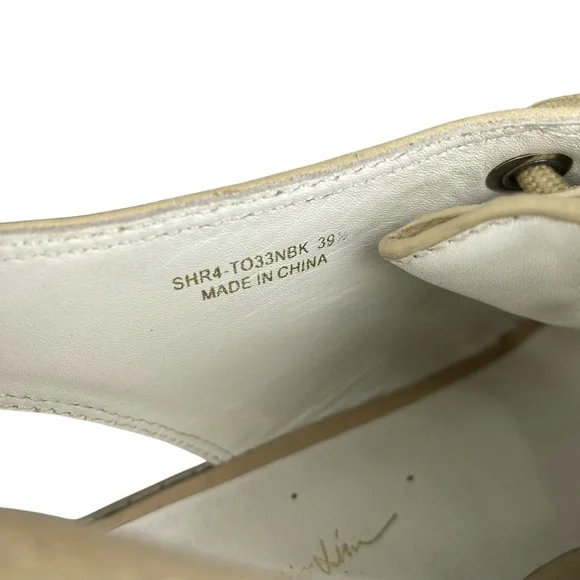 Phillip Lim Open-Toe Platform Chunky Sandal Lace-Up Ivory Beige Leather Boho - Picture 8 of 10